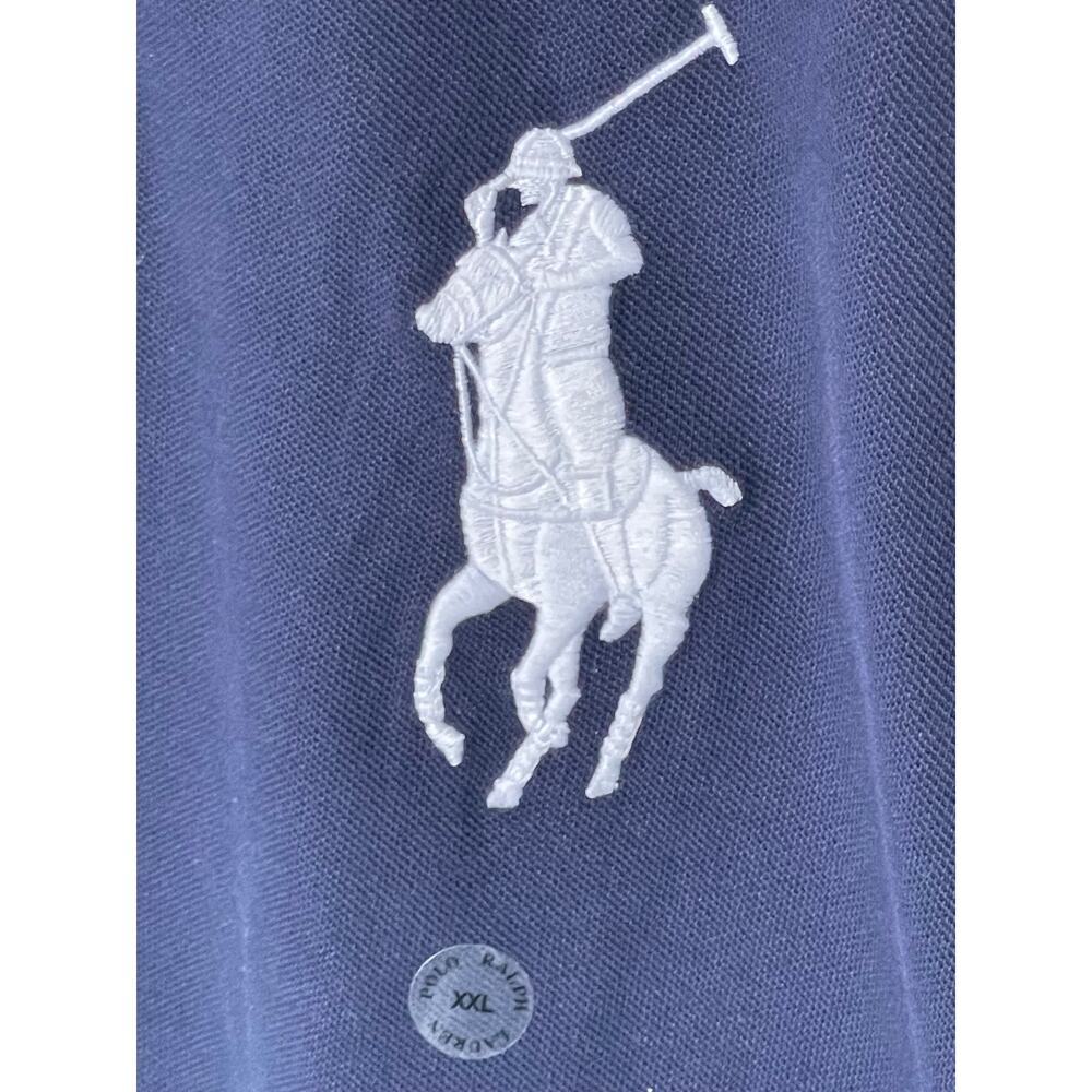 Polo Ralph Lauren Big Pony Mesh Colorblock Shirt Blue Green Slim Fit XXL - Picture 4 of 6